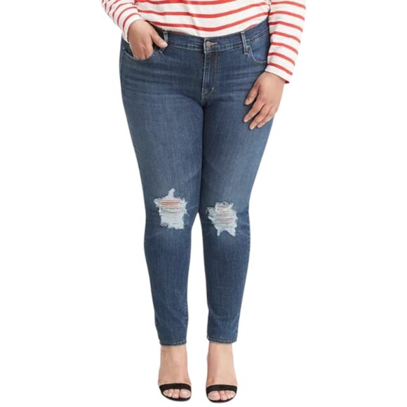 Levi's 711 Distressed Skinny Jeans Size 20W - Picture 1 of 12